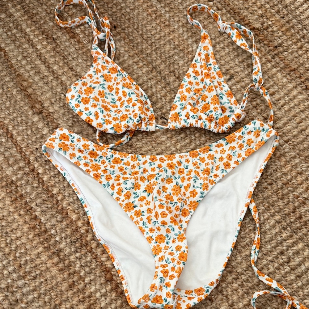 PacSun Orange Floral Bikini